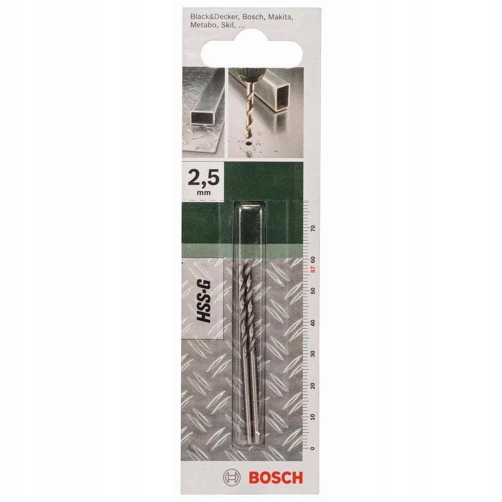 Wiertło do metalu Bosch HSS-G 2,5x30x57 mm (op. 2 szt) – Idealne do Twojego warsztatu