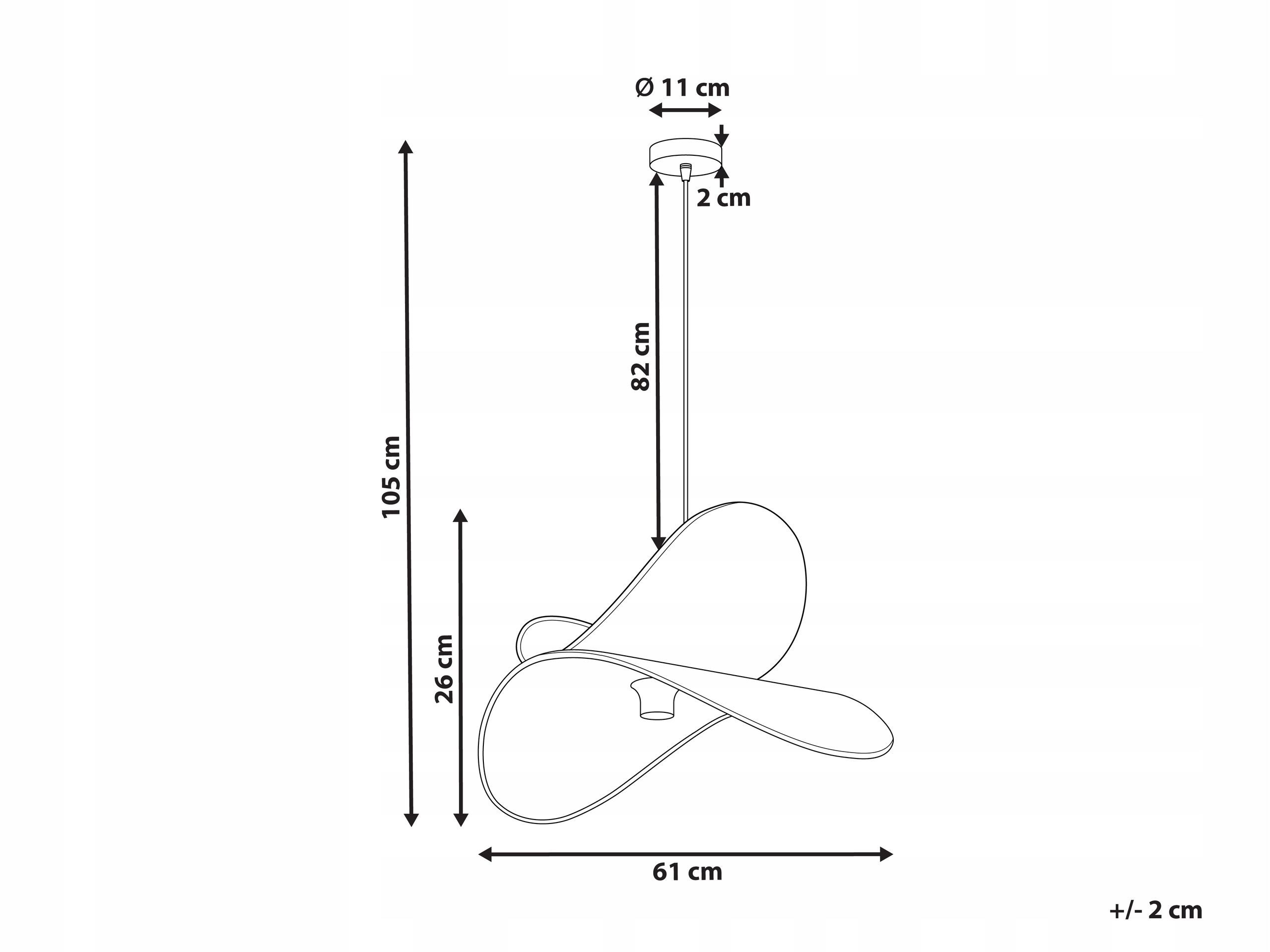 Wymiary i długość kabla lampy MASCOTA