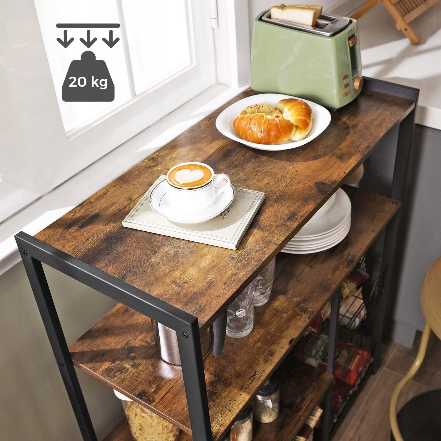 Rustykalne półki i nowoczesny design