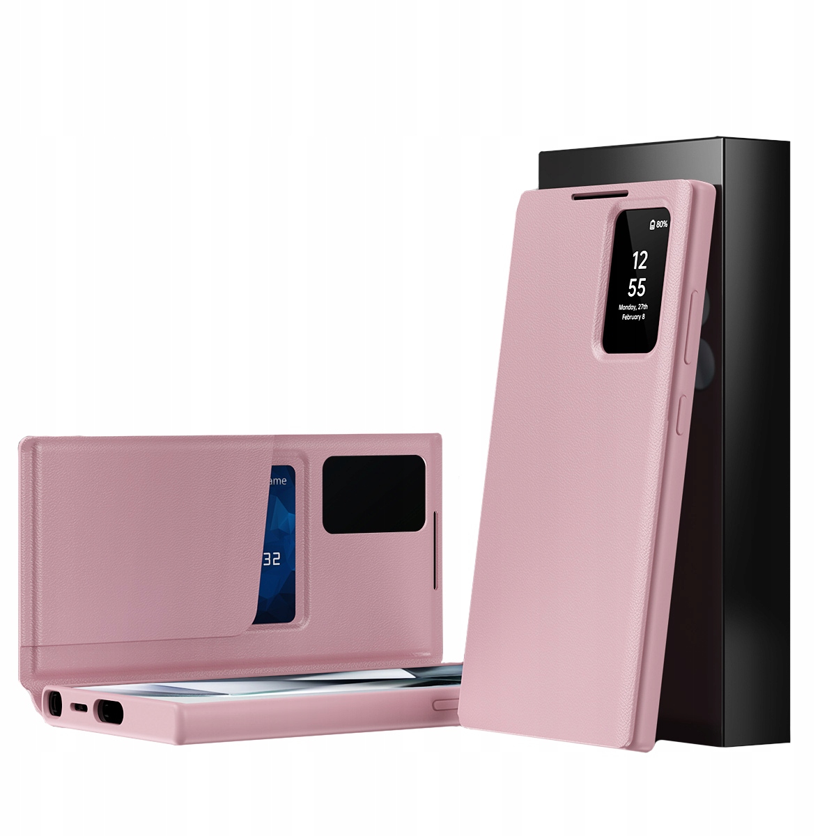 Etui z klapką Smart View skórzane do Galaxy S25 Ultra – Elegancka ochrona dla Twojego smartfona
