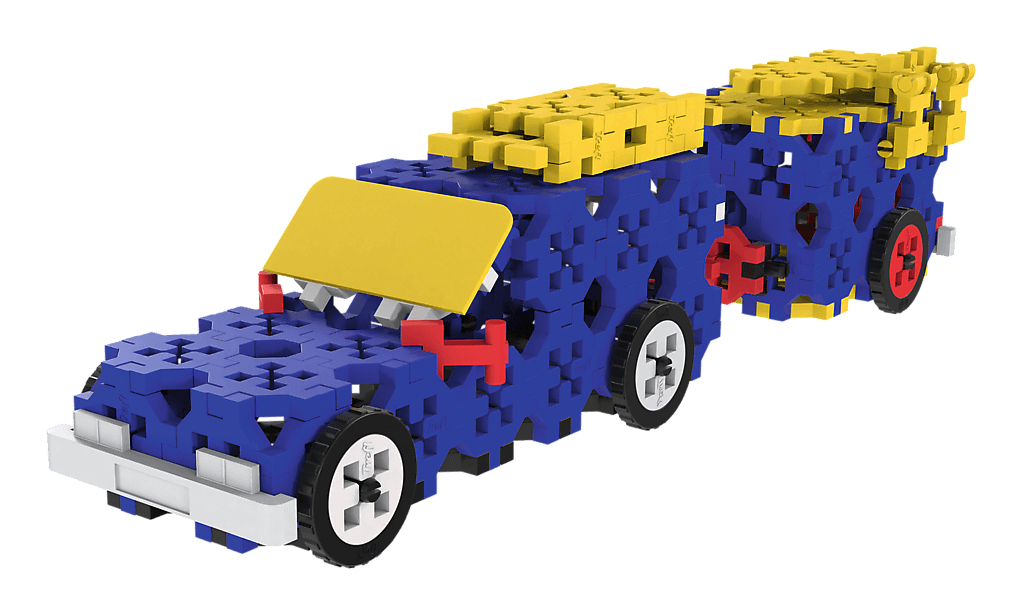 Trefl TREFL klocki Connect 3w1 - Pojazdy budowlane / SUV z przyczepą