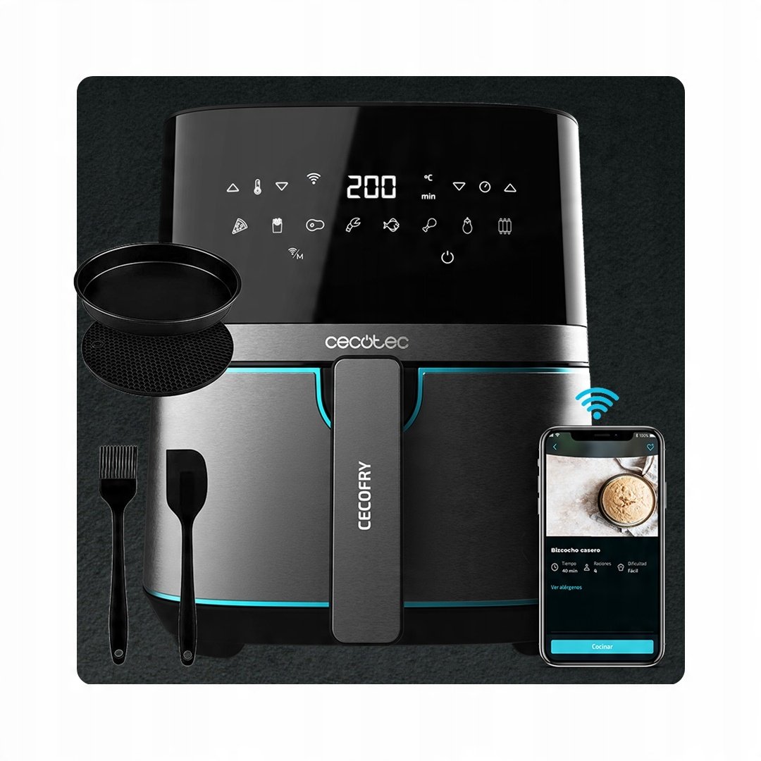 Frytkownica beztłuszczowa Cecotec Cecofry Full InoxBlack 5500 Connected Pack – Zdrowsze gotowanie w Twojej kuchni