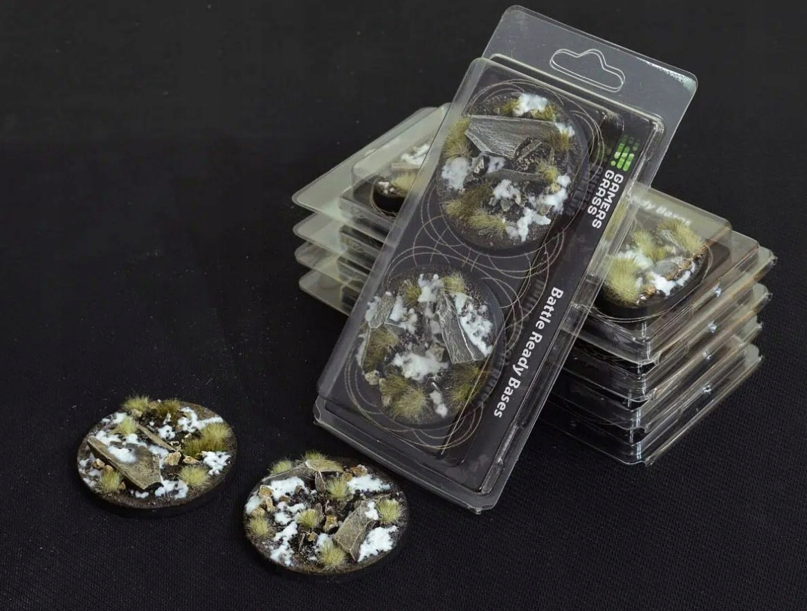 Gamers Grass: Bases Round - Winter 60mm (2 szt.) – Idealne podstawki do Twoich figurek