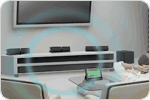 Flexible modular speaker system that allows you to link up to 2 additional units and a wireless subwoofer