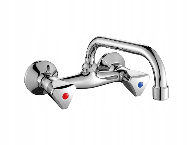 Bateria umywalkowa ścienna dwuuchwytowa NORM – Elegancja i funkcjonalność w Twojej łazience