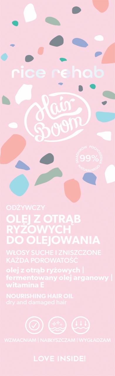 HAIRBOOM Rice Rehab – Odżywczy olej z otrąb ryżowych do olejowania włosów
