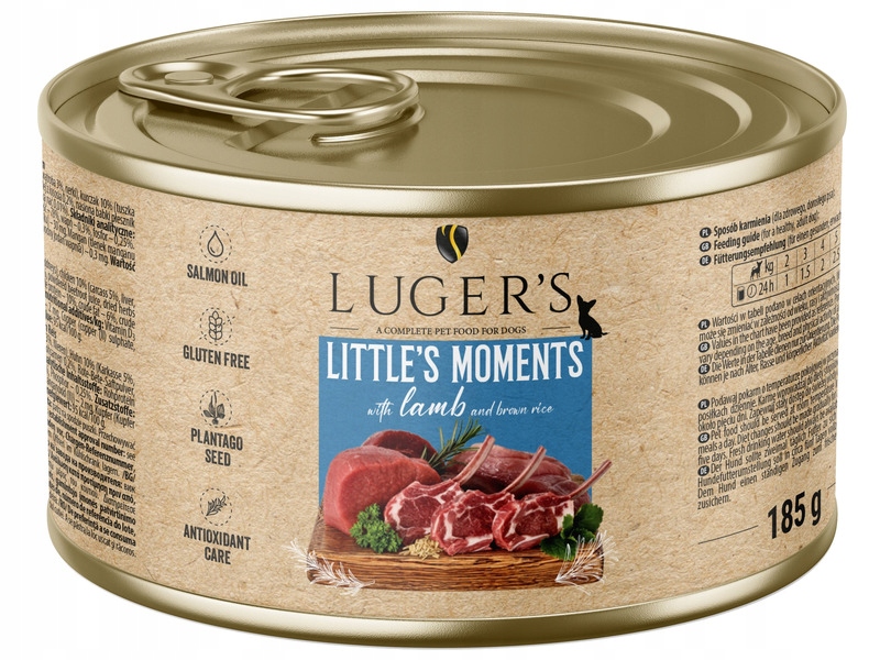 Karma mokra dla psów małych ras Luger's Little's Moments z jagnięciną i ryżem brązowym 185 g – Idealny wybór dla Twojego pupila