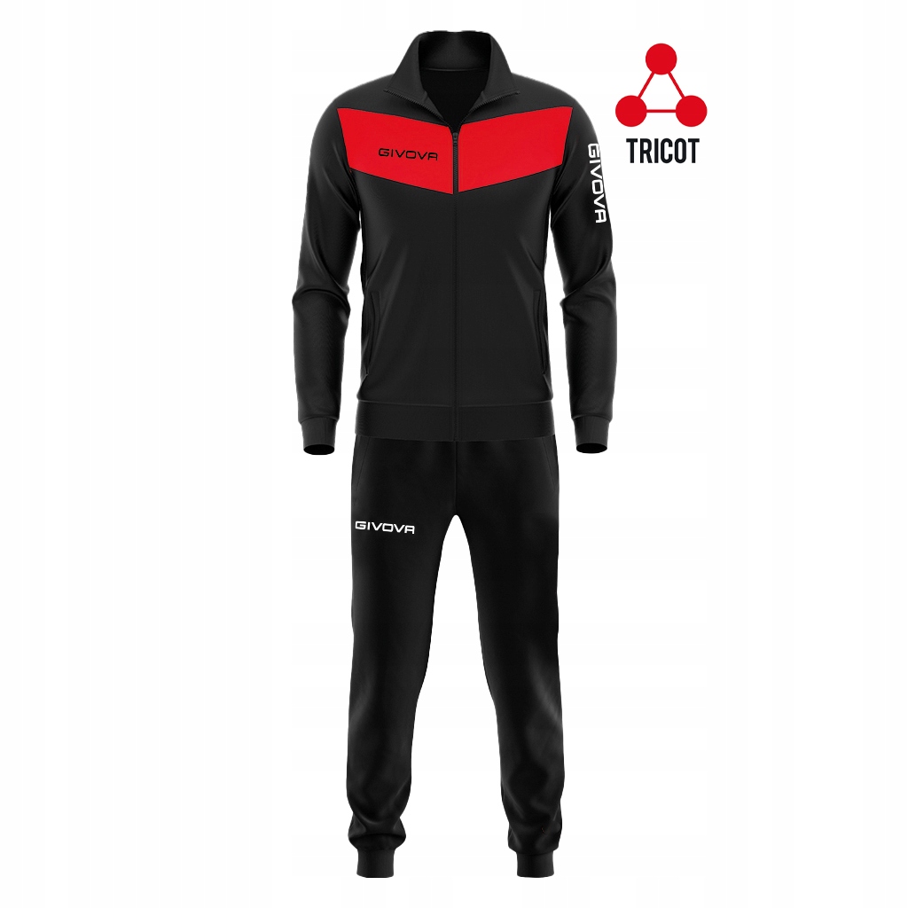 Dres Givova Tuta Visa Black czarno-czerwony TR018 1012B – Komfort i styl w codziennych aktywnościach