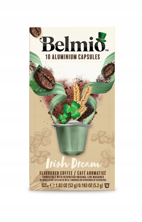 Kapsułki Belmio Irish Dream 10 sztuk do Nespresso – Wyjątkowy smak w każdej filiżance
