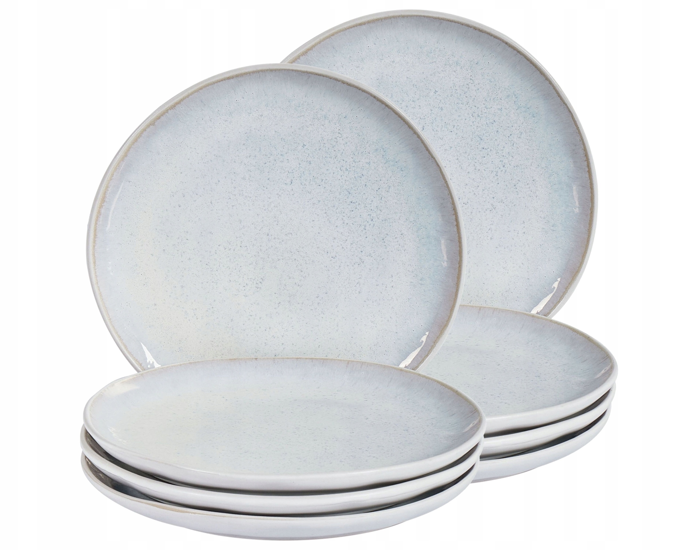 Zestaw 8 małych talerzy SESAME Kamionka Jasnoszary – Elegancja w Twojej jadalni