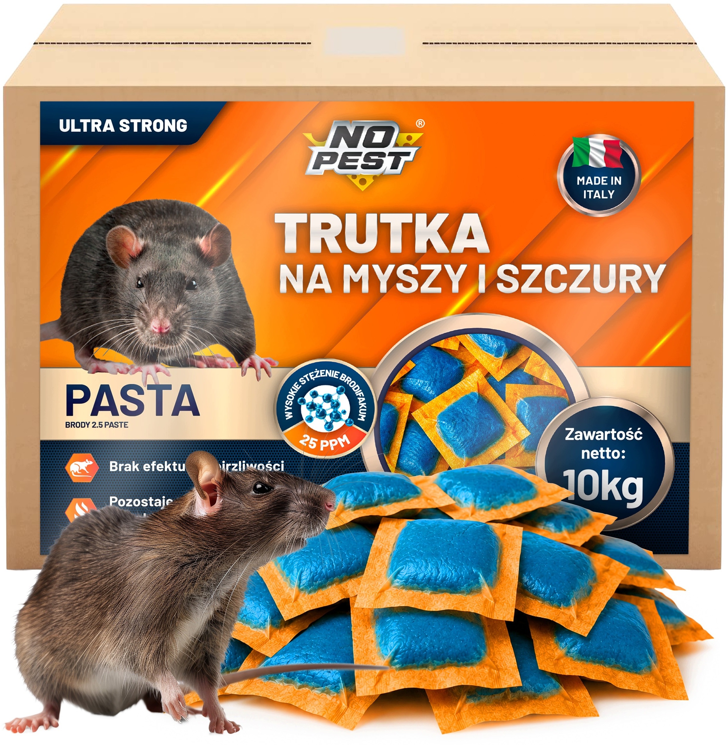 Trutka na szczury i myszy Brodifakum 'Ultra Strong' 10 kg – Skuteczna ochrona przed gryzoniami