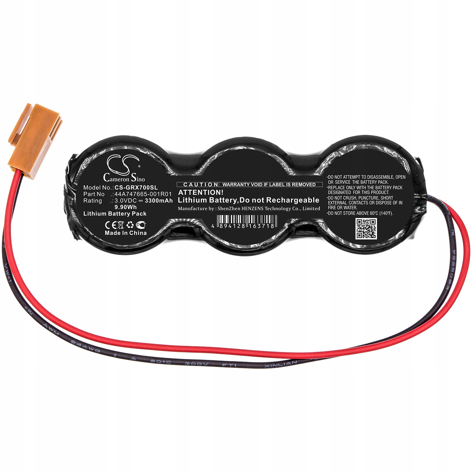 Wysoka pojemność 3300 mAh dla długotrwałej pracy