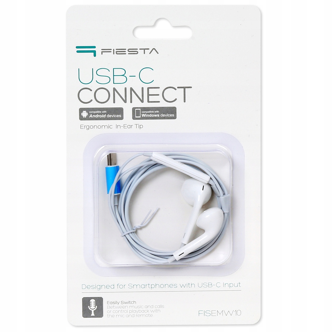 Słuchawki przewodowe z mikrofonem USB-C Fiesta FISEMW10 – Wygoda i jakość dźwięku