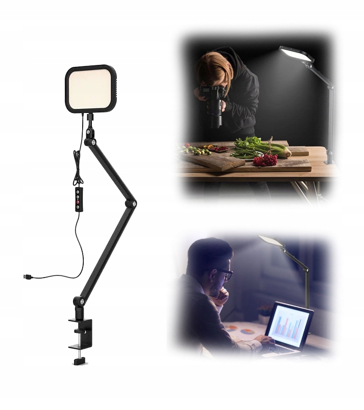 Lampa Oświetleniowa LED Biurkowa Stołowa Apexel APL-FL25 – Idealne oświetlenie do VLOGów i fotografii