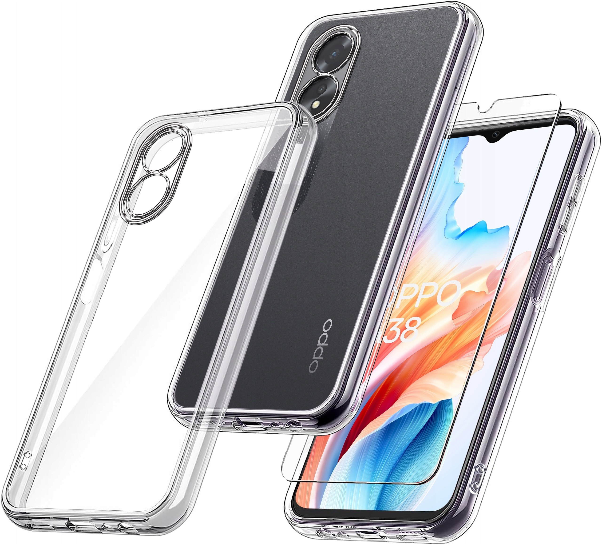 Etui do Oppo A38 4G WZMACNIANE 360 CLEAR – Pełna ochrona dla Twojego smartfona