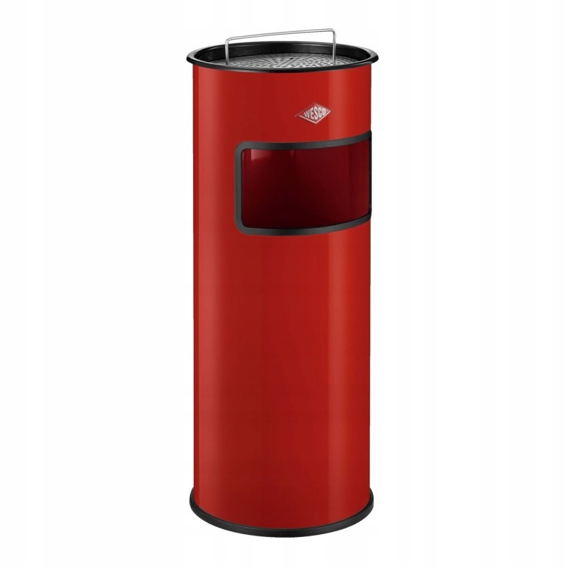 Kosz na śmieci Wesco z popielniczką – czerwony 30l