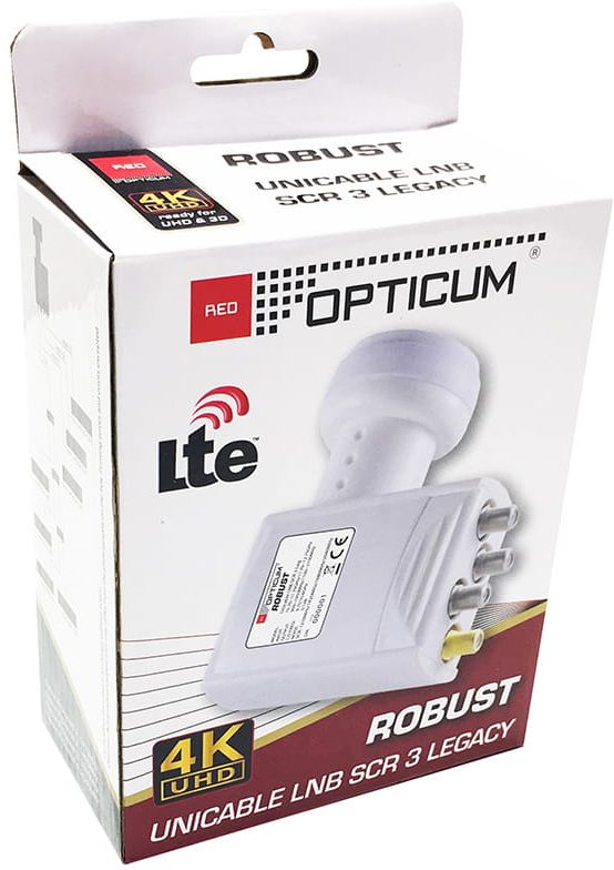 Robust UNICABLE LNB SCR 3 w opakowaniu fabrycznym Opticum Robust UNICABLE LNB SCR 3 w opakowaniu fabrycznym Opticum