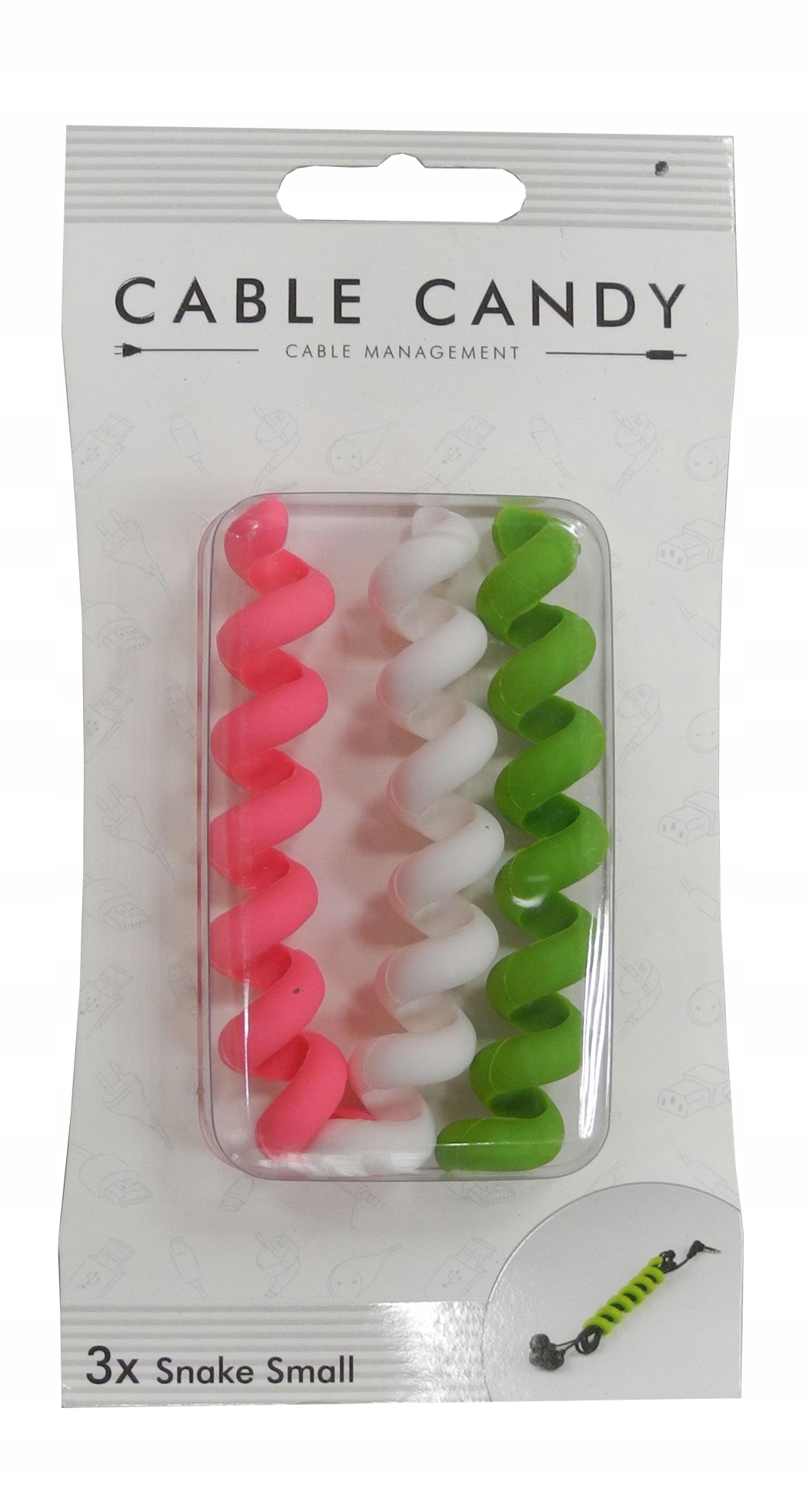 Candy Cable – Wąż do organizacji kabli w kolorach różowym i białym