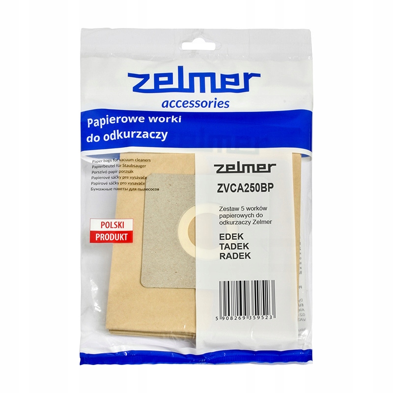 WORKI PAPIEROWE ZVCA 250 BP – Oryginalne akcesoria do odkurzaczy Zelmer