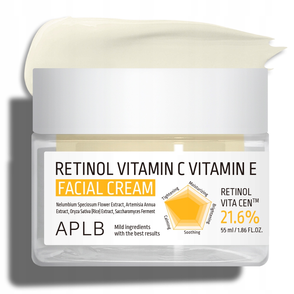Składniki aktywne: Retinol, Witamina C i E