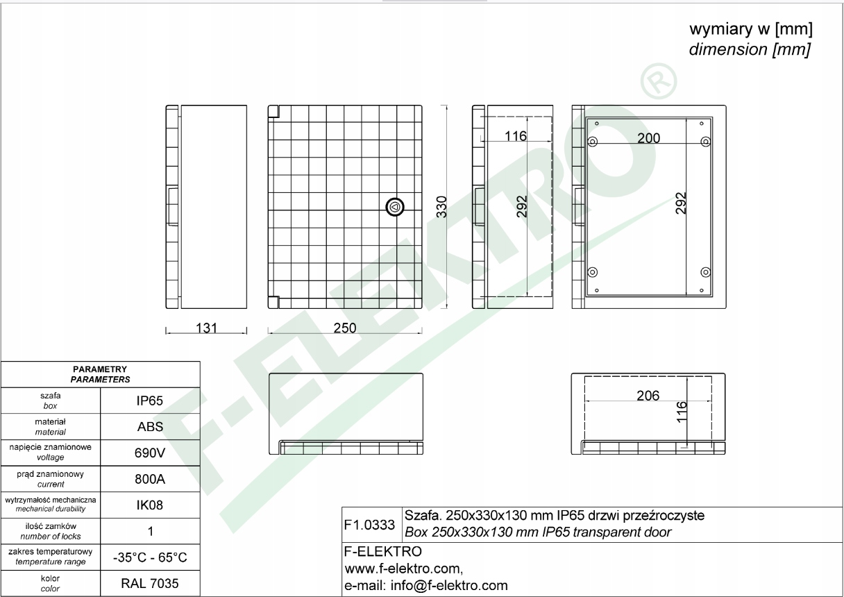 Obudowa z tworzywa 250x330x130 IP65 – Idealne rozwiązanie do instalacji elektrycznych