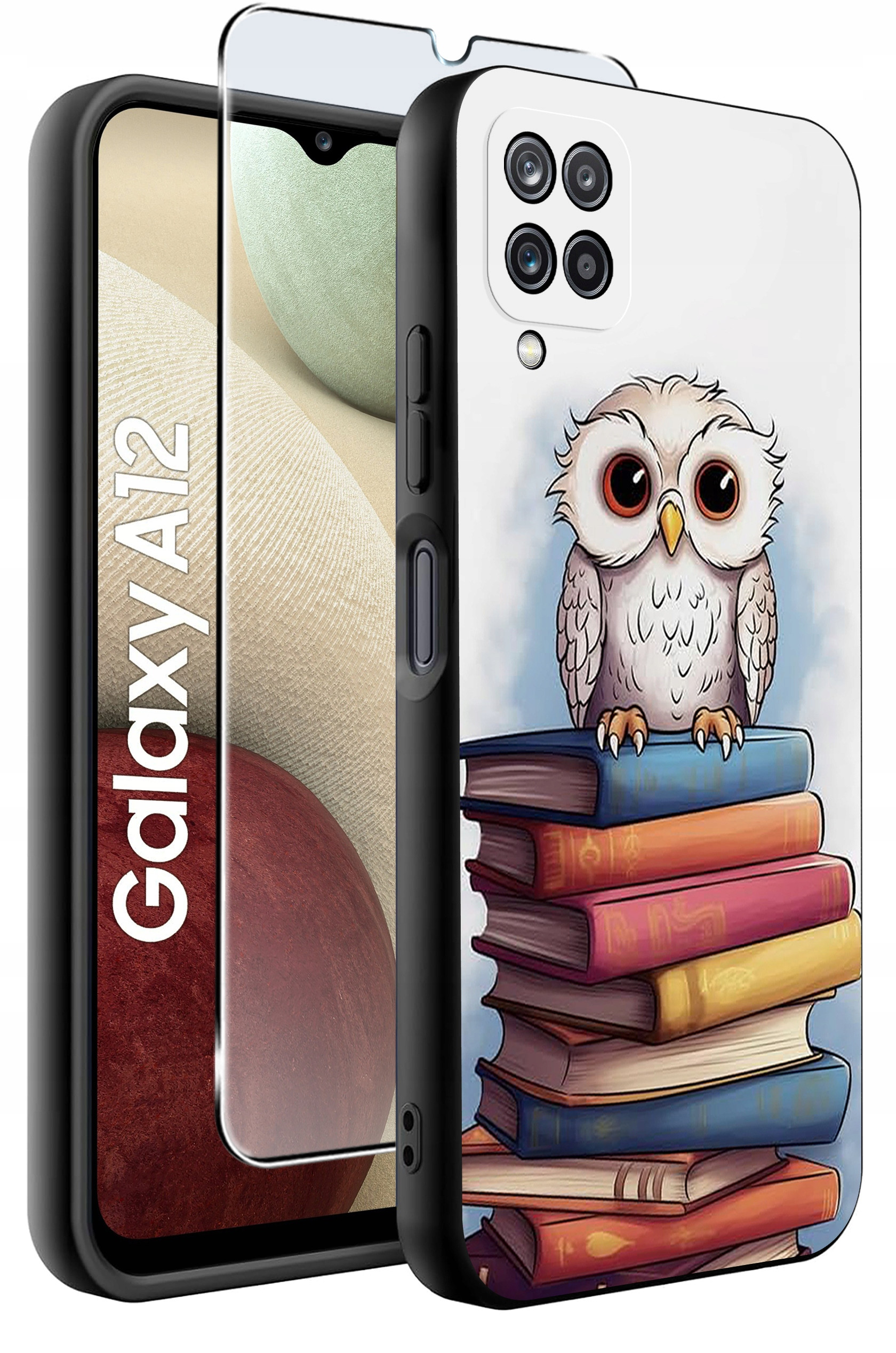 Etui do Samsung Galaxy A12 | M12 WZORY | SILIKONOWE MATT CASE + SZKŁO HARTOWANE 9H