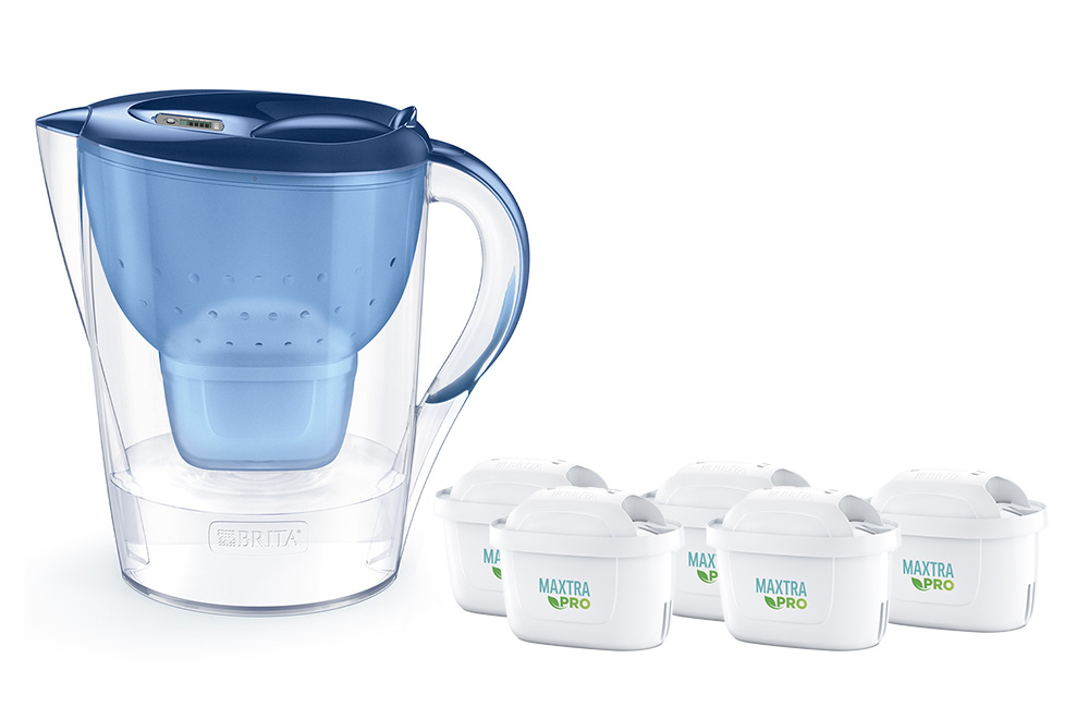 Dzbanek filtrujący Brita Marella XL + 5 filtrów Maxtra PRO Pure Performance (niebieski) – idealne rozwiązanie dla Twojego domu