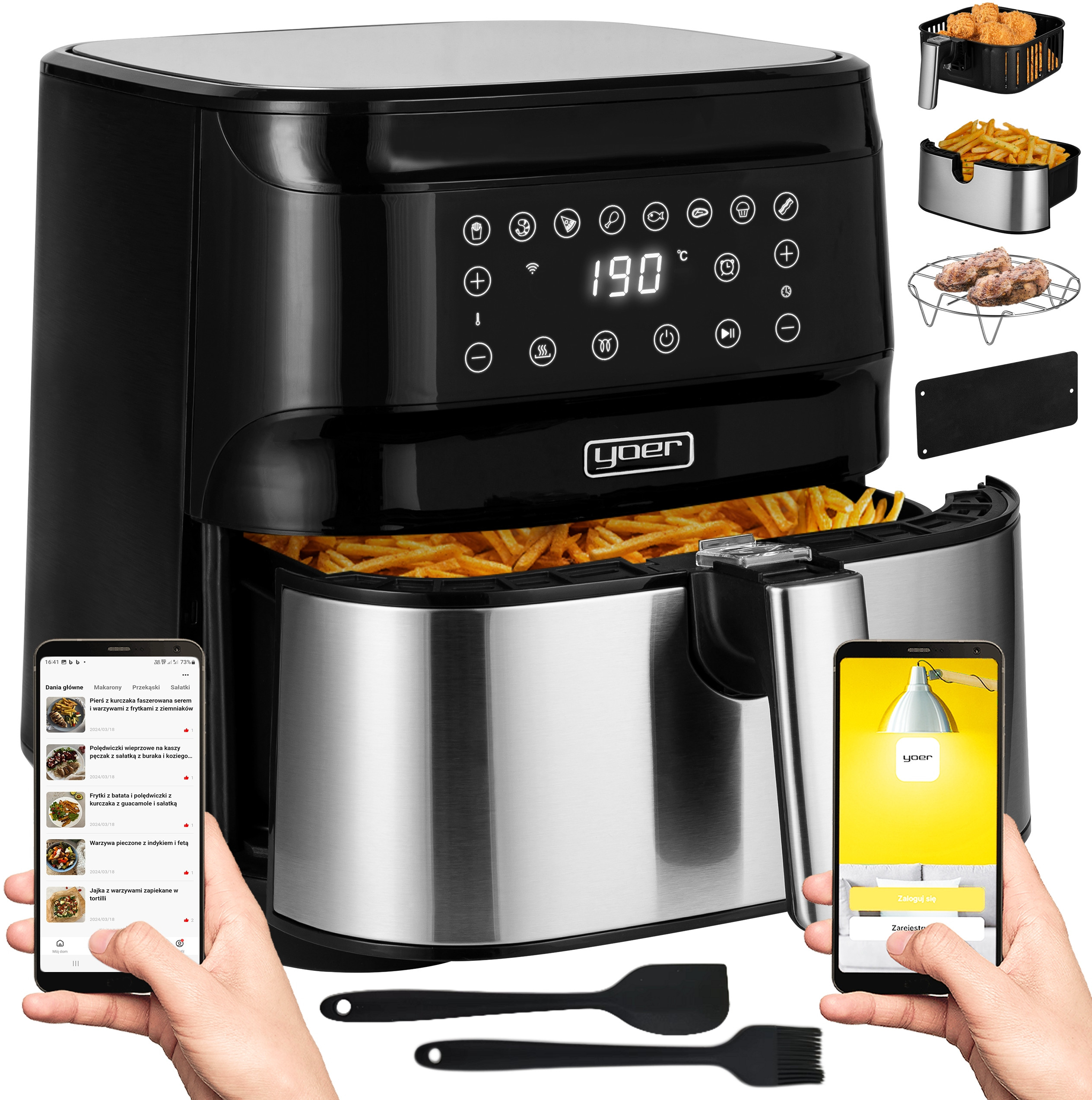 Wi-Fi i aplikacja Yoer – Zdalne sterowanie i przepisy kulinarne