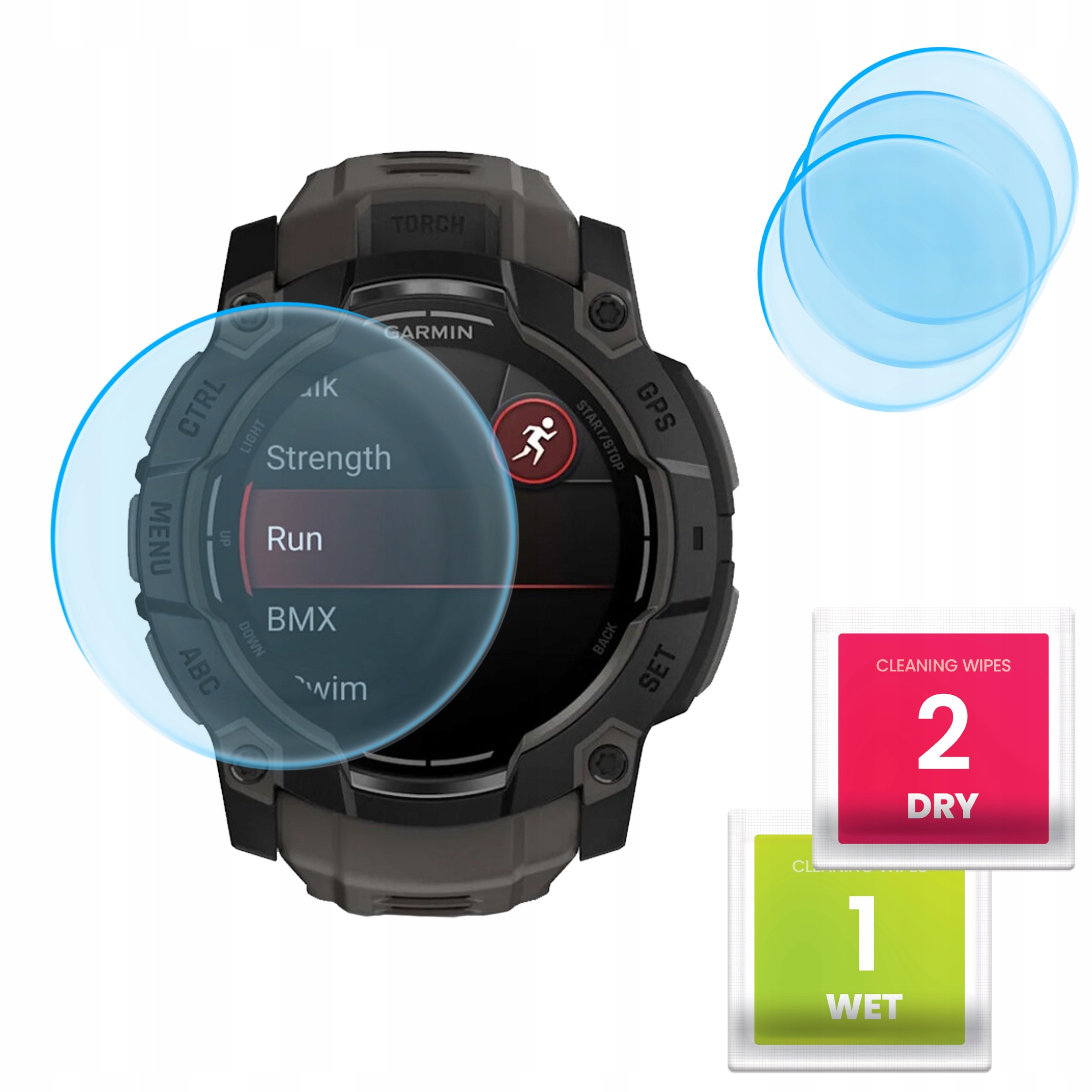 3-PAK Szkło Hybrydowe do Garmin Instinct 3 (wersja 50 mm) – Maksymalna Ochrona Ekranu