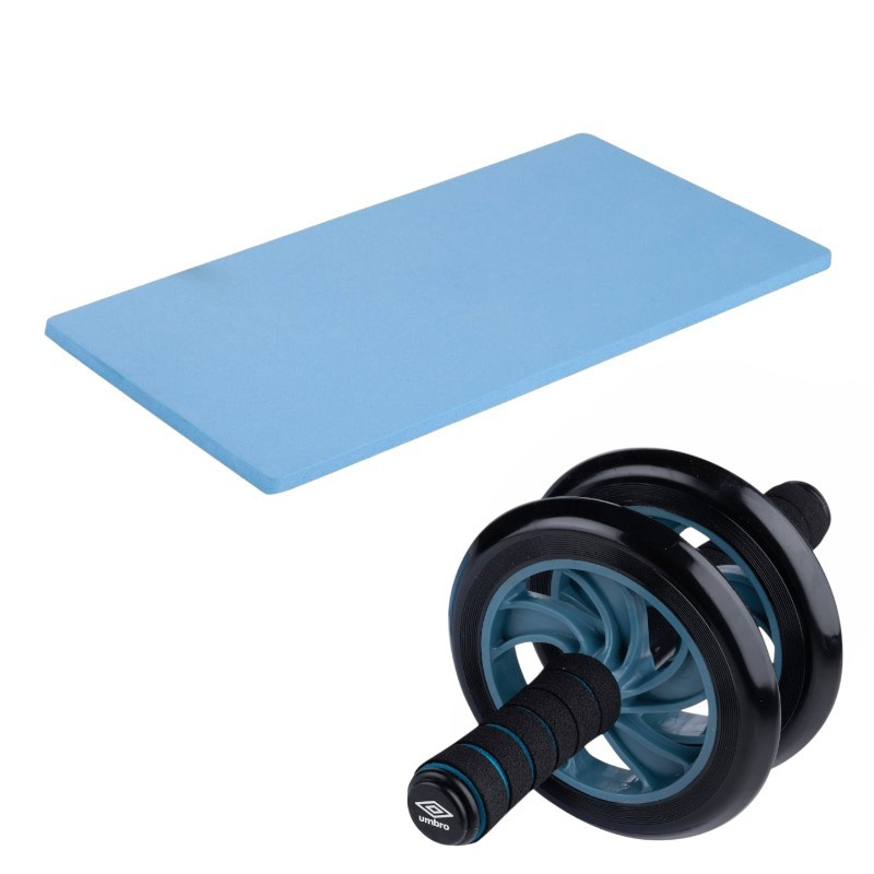 Dwukołowy wałek do treningu mięśni brzucha z matą Niebieski – Twój partner w efektywnym treningu