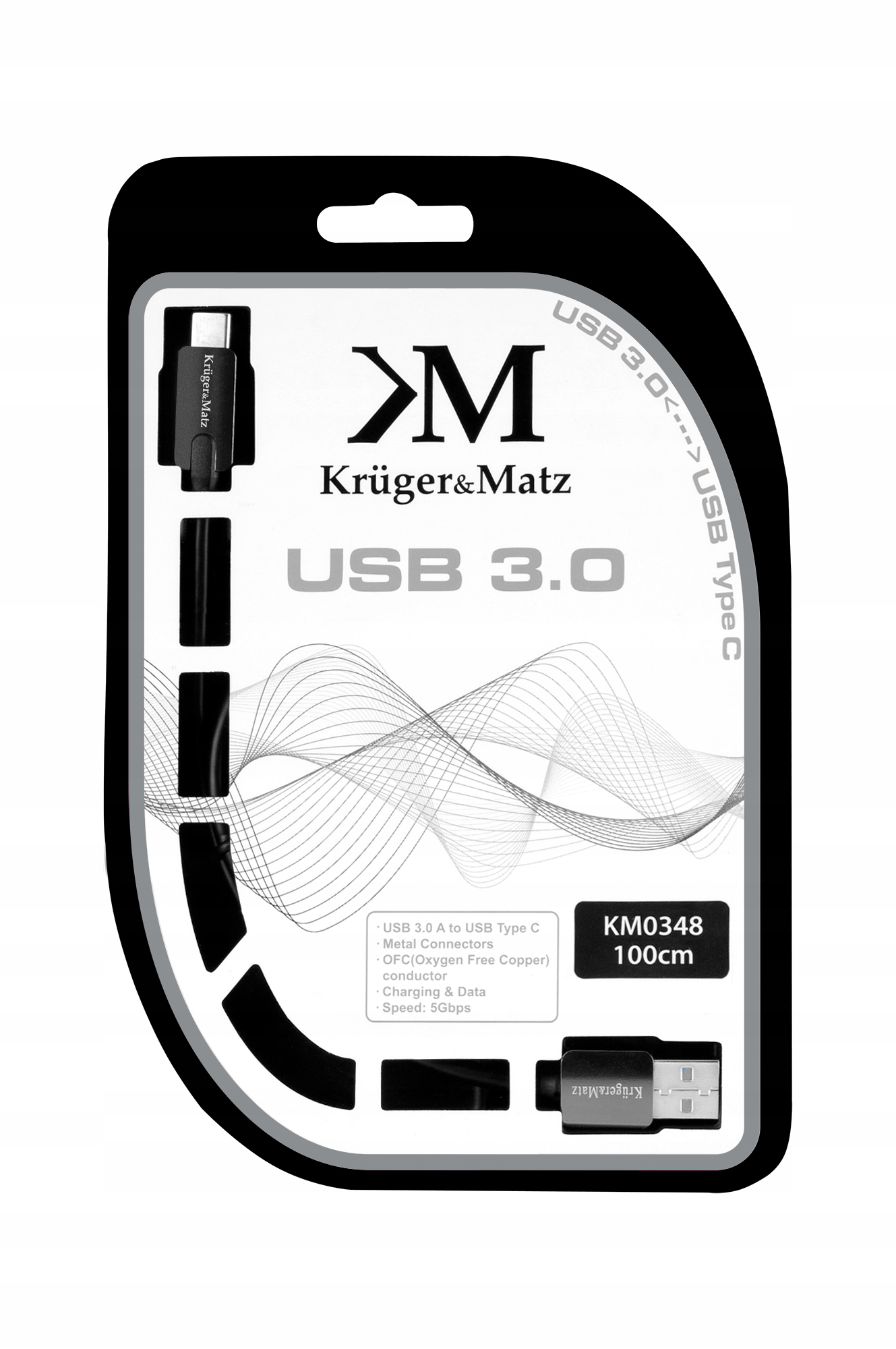 Kabel Kruger&Matz USB-A - USB-C 1 m Czarny – Wysoka jakość i niezawodność