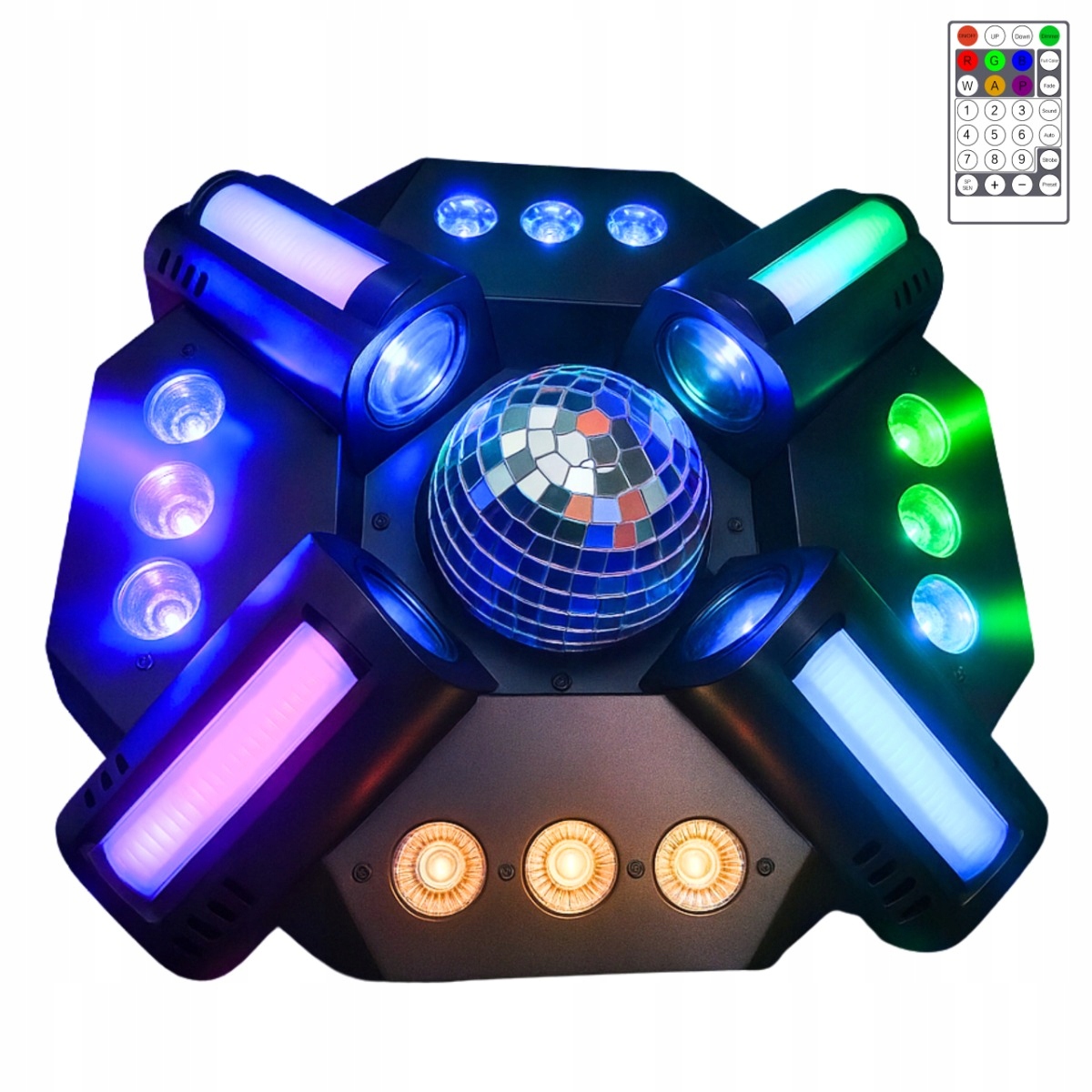 Efekty świetlne: stroboskop, kula lustrzana i Color Fade