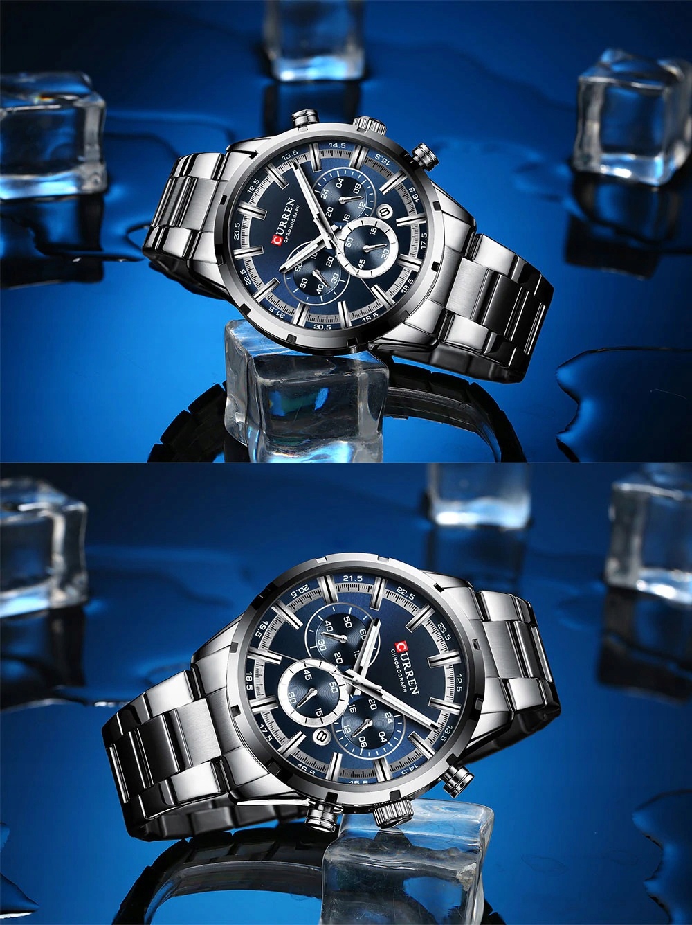 Zegarek Męski Curren Klasyczny Elegancki Chronograf Datownik