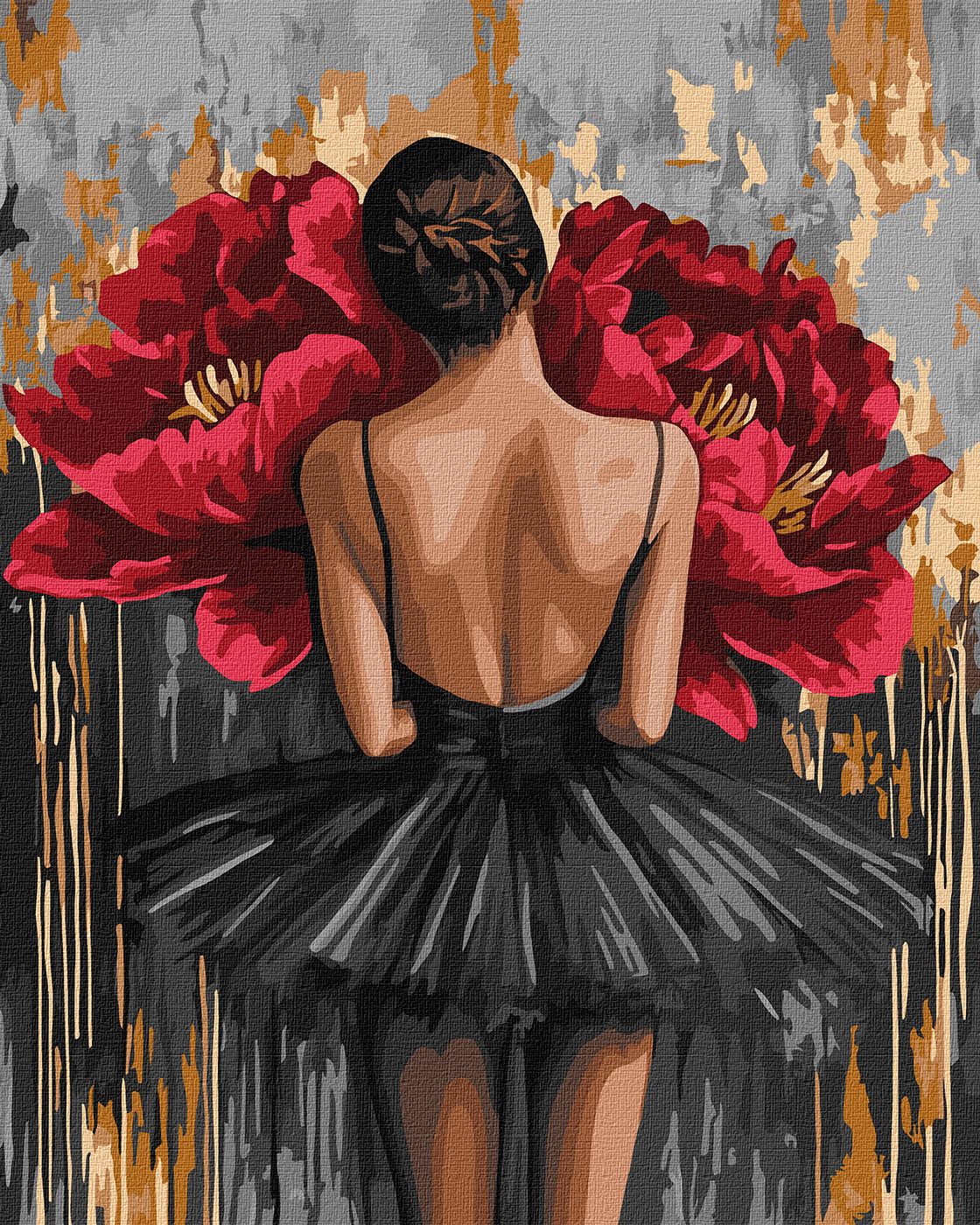 Malowanie po numerach - Baletnica z piwoniami – Twórz swoje arcydzieło