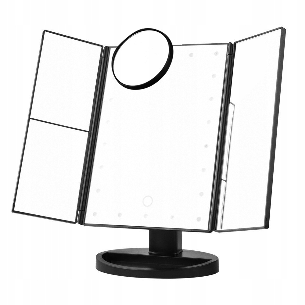 Lusterko Kosmetyczne Podświetlane Składane XR-002 – Idealne do makijażu i pielęgnacji