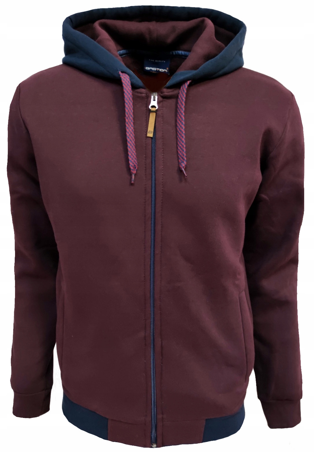 Bluza sweter męska bordowo-granatowa rozpinana M