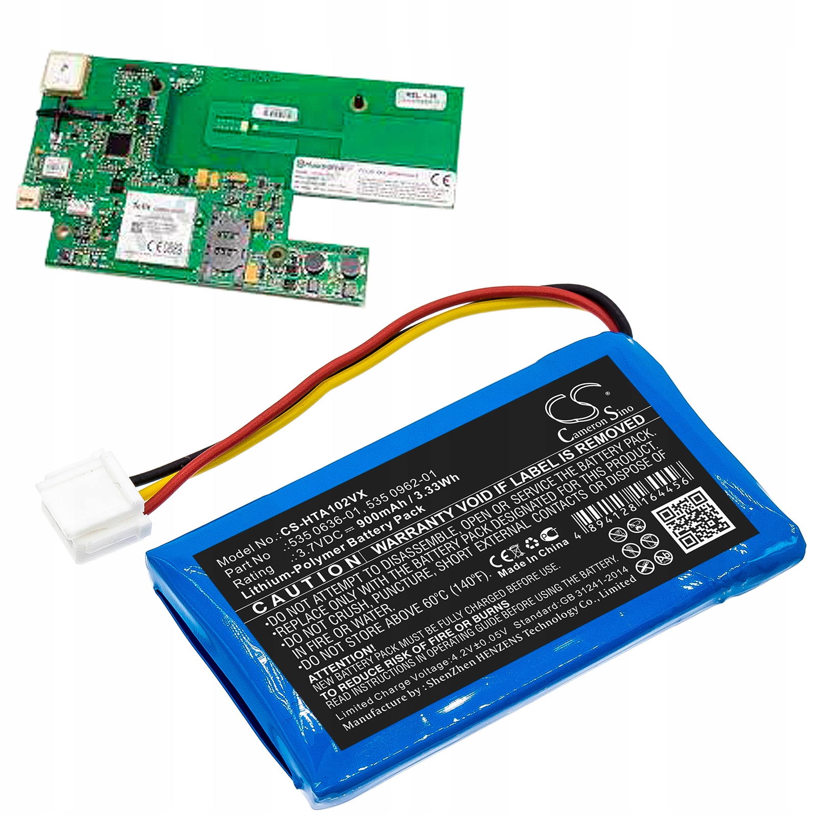 Typ ogniwa: Li-Polymer i pojemność 900mAh