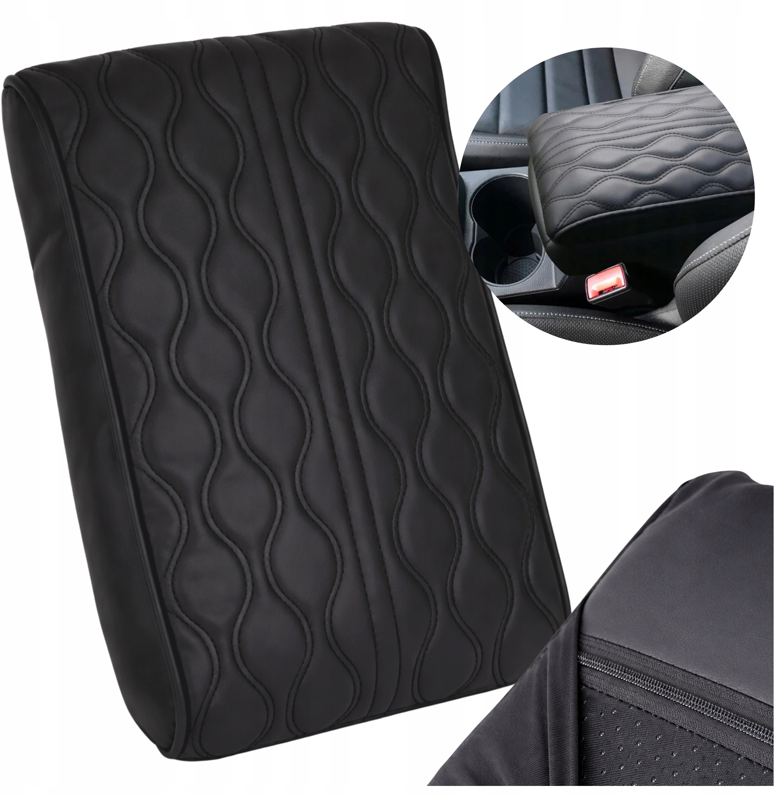 DA552 Poduszka na podłokietnik samochodowy czarna – Komfort i styl w Twoim samochodzie