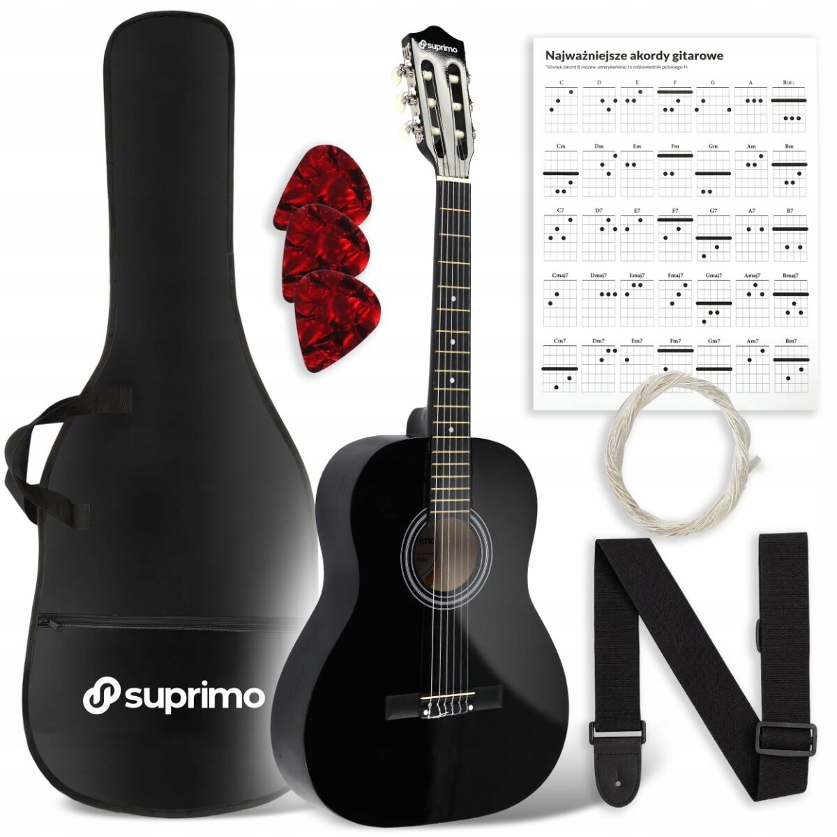 Gitara klasyczna 3/4 36 cali czarn CG34 BK – Idealny wybór dla początkujących muzyków
