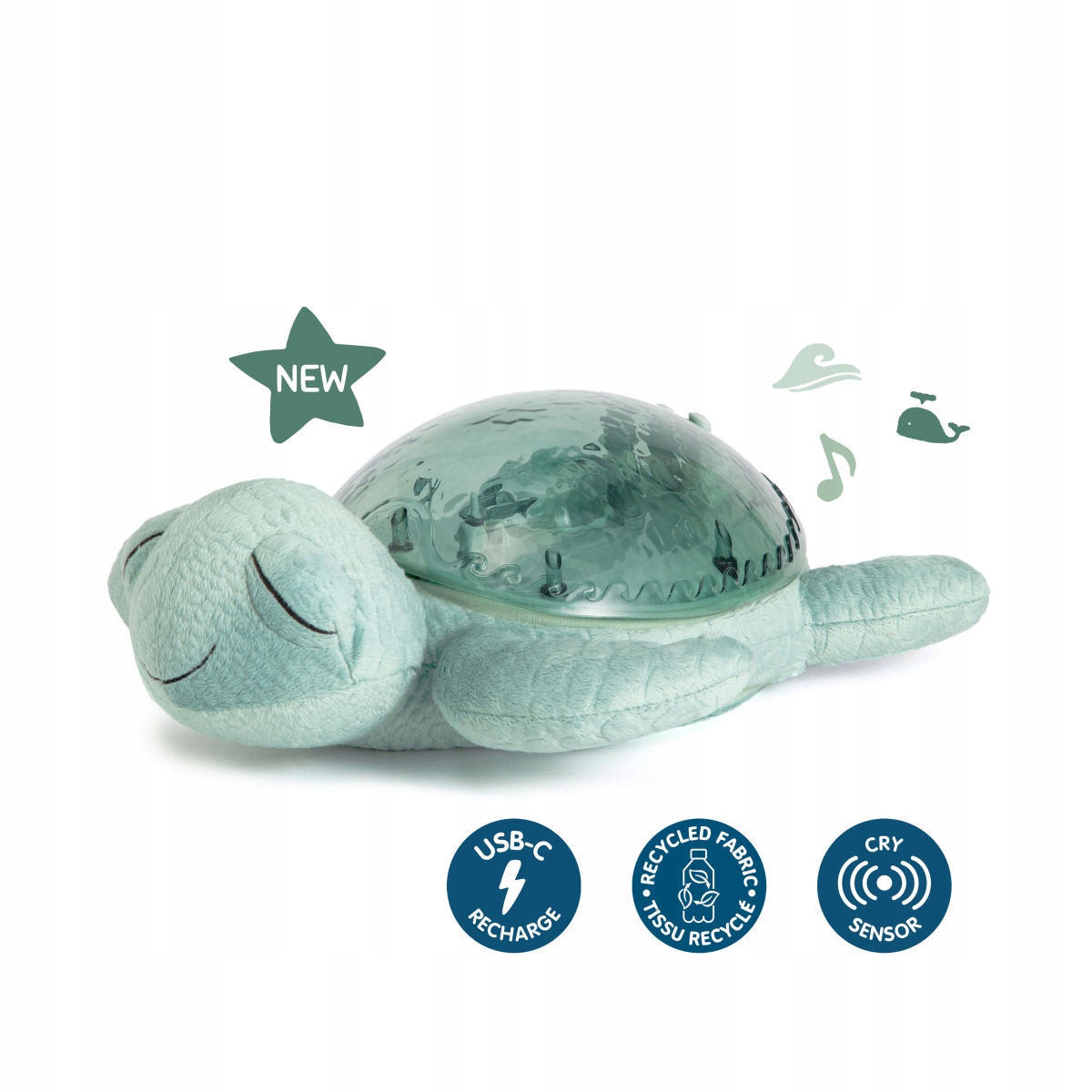 Cloud B Tranquil Turtle™ - Zielony projektor z pozytywką dla dzieci