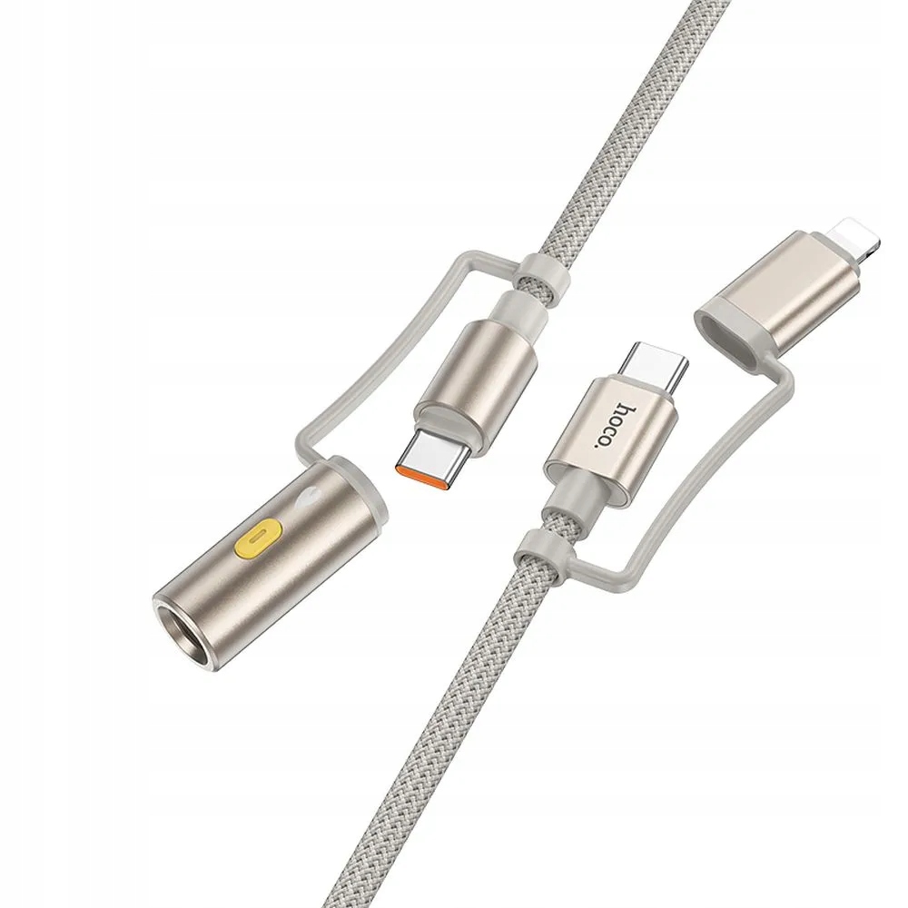 HOCO kabel All-in-one Typ C / Lightning do Typ C / Zapalniczka samochodowa PD 3A 60W U138 1,2 m czarny – Szybkie ładowanie w zasięgu ręki