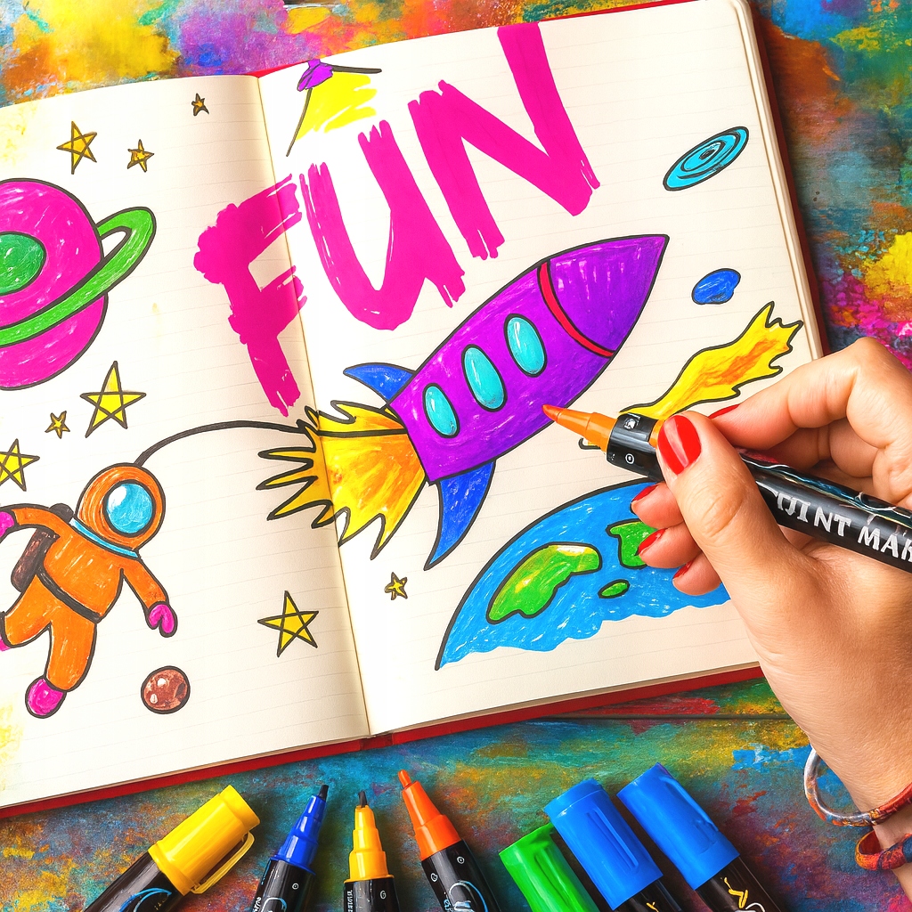 Zestaw 24 akrylowych markerów – Pełna paleta kolorów