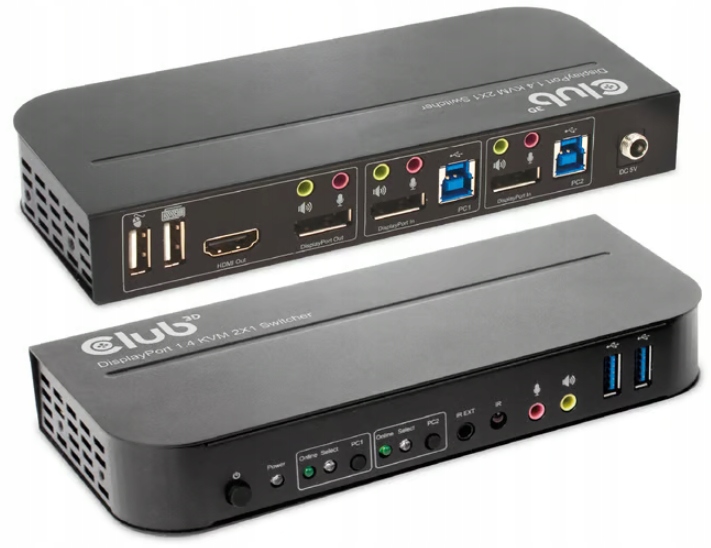 Club 3D CSV-7210 – Przełącznik KVM DisplayPort/HDMI 4K 60Hz