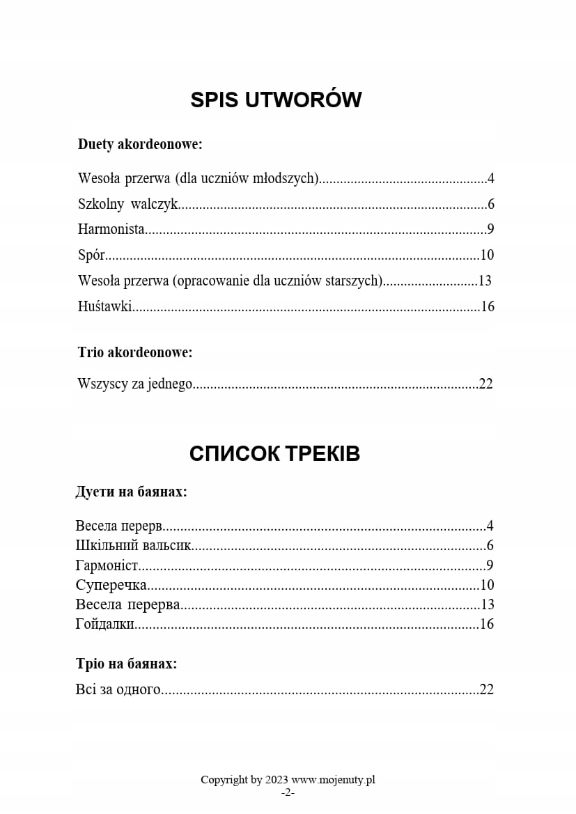Duety i trio na akordeon z.4 – Kompozycje Adalberta Sicza