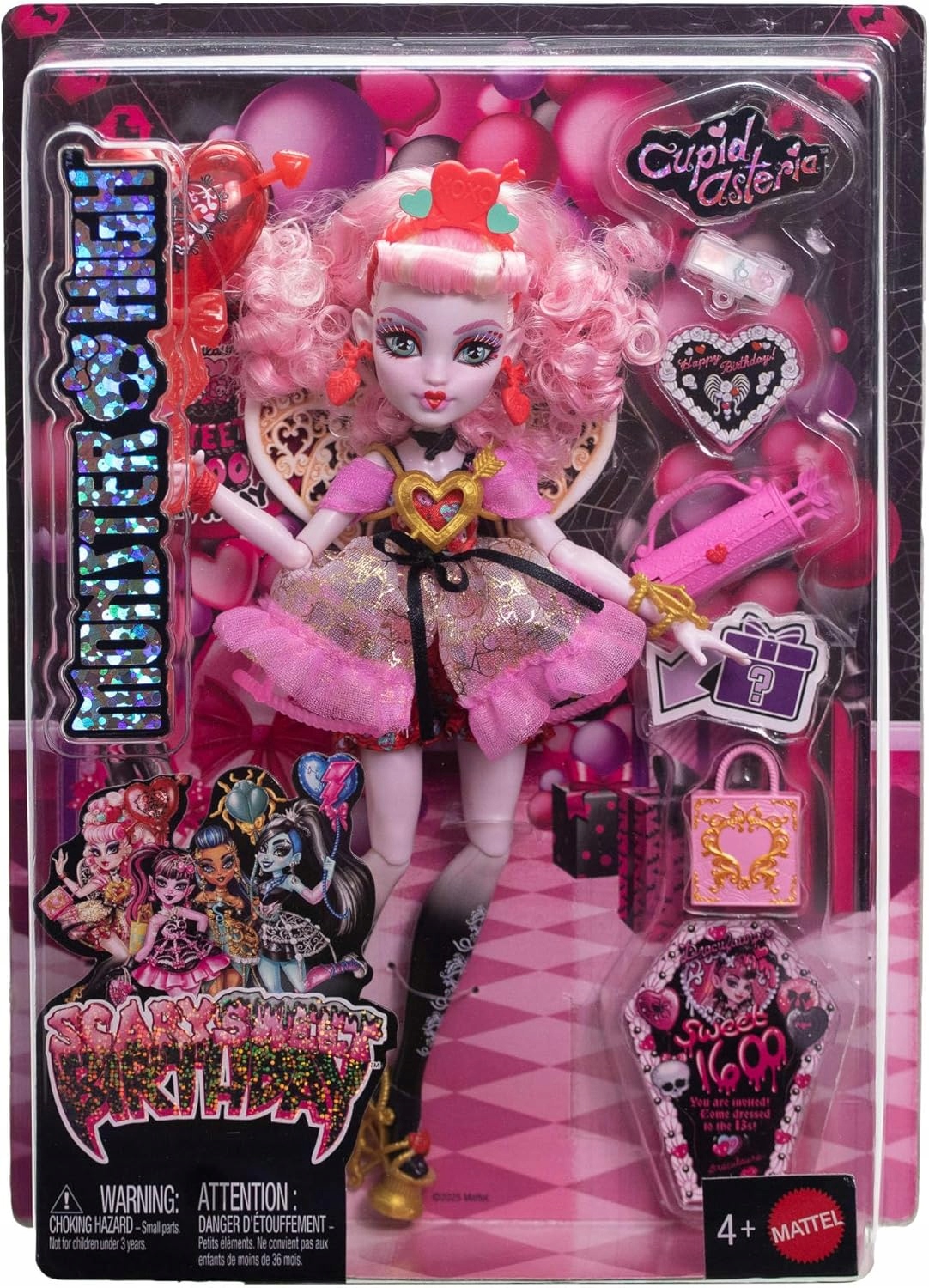 Mattel MONSTER HIGH SWEET BIRTHDAY lėlė – Cupid (JBG77) – Idealna zabawa dla dzieci