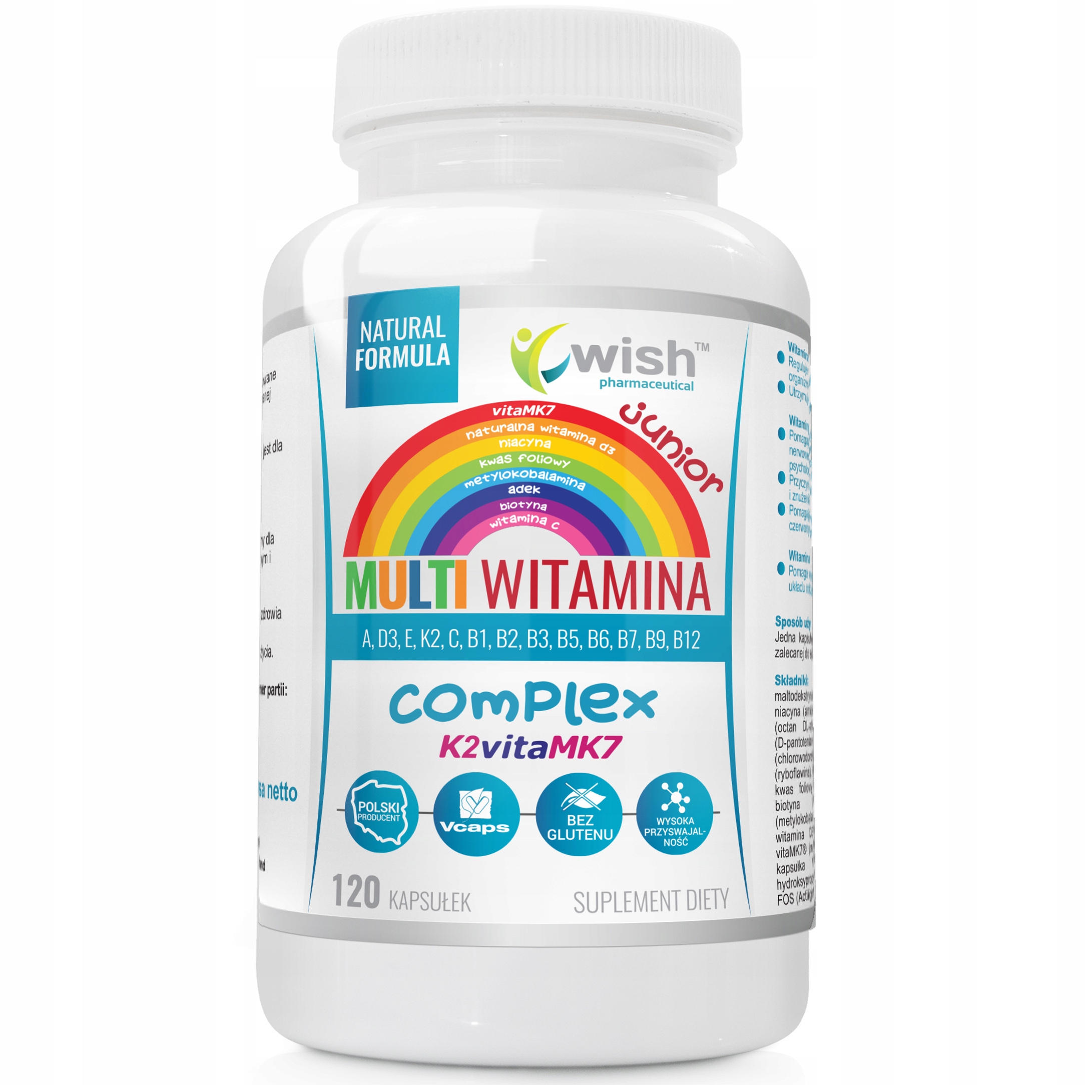 WISH Multi Witamina Complex Junior 120 kapsułek – Zdrowie i energia dla dzieci