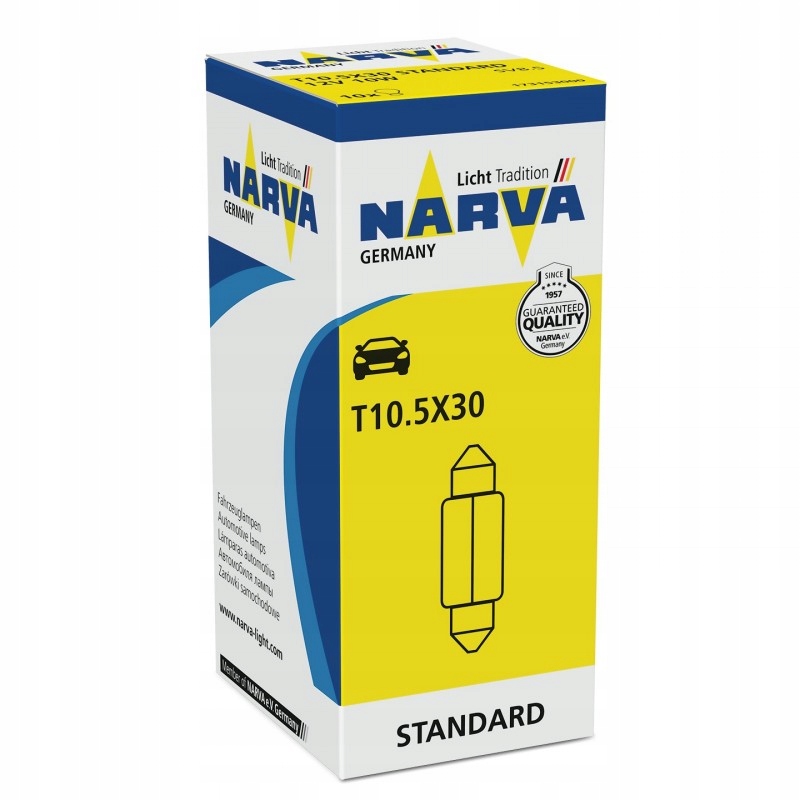 NARVA ŻARÓWKA RURKOWA 12V/10W 11X28MM – Wydajne oświetlenie do Twojego samochodu