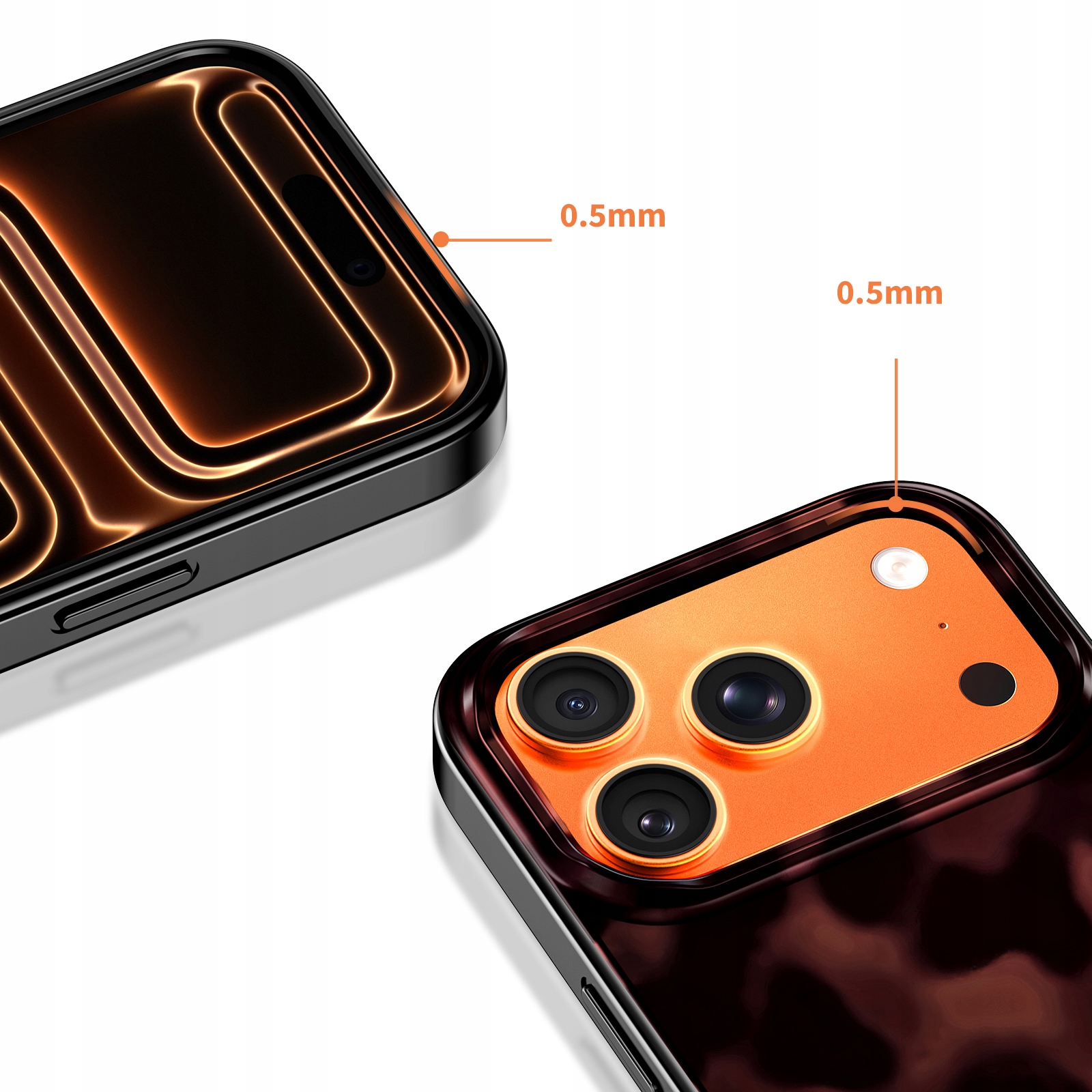 Podwyższona ramka wokół obiektywu dla lepszej ochrony