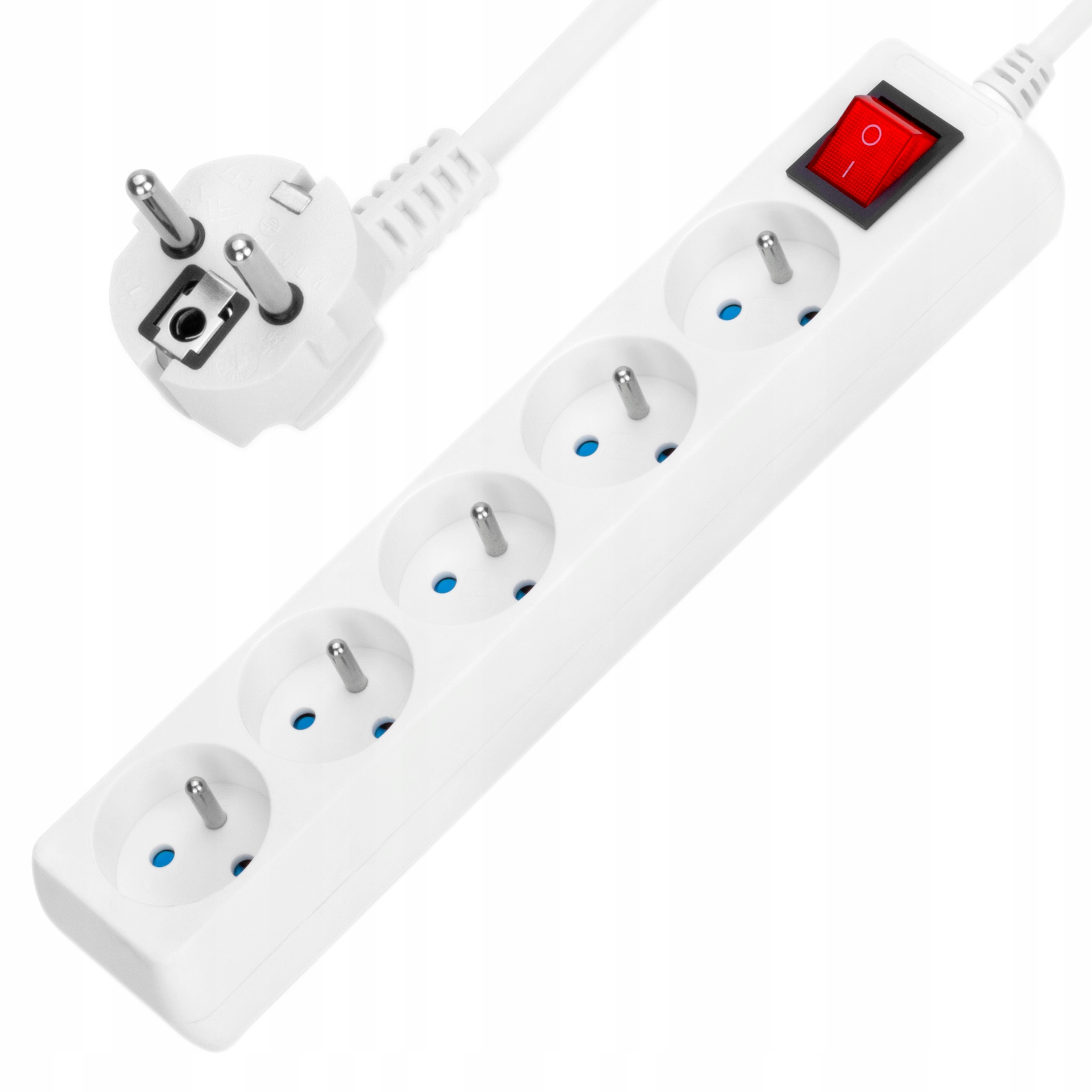 Montis Przedłużacz sieciowy 5 gniazd 3m z przełącznikiem biały MT119-3