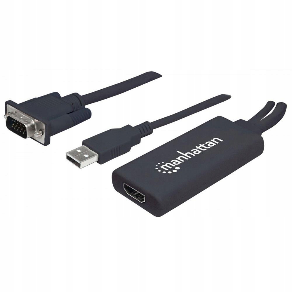 Adapter Manhattan VGA/USB/Audio na HDMI 1080p – Łatwe połączenie z wyświetlaczami